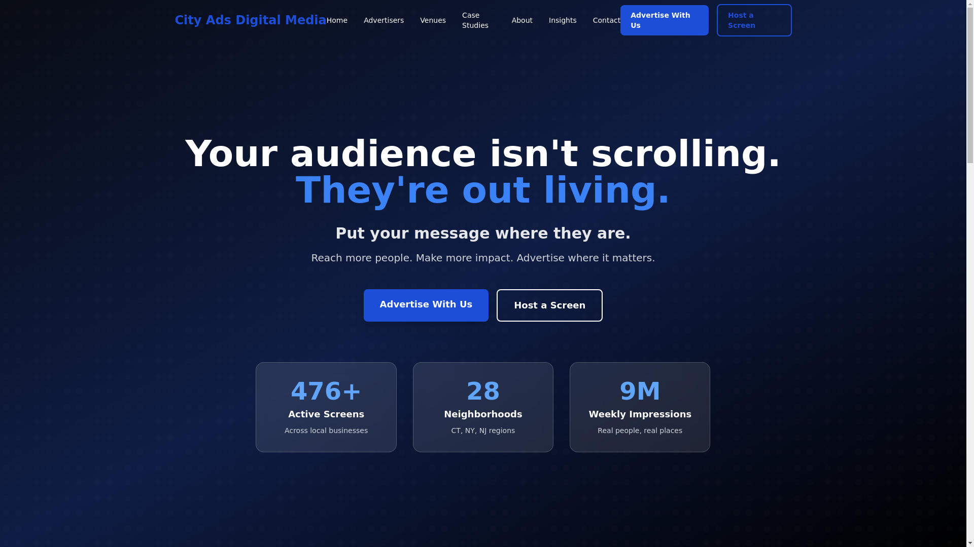 website screenshot of https://cityadsdigitalmedia.com/