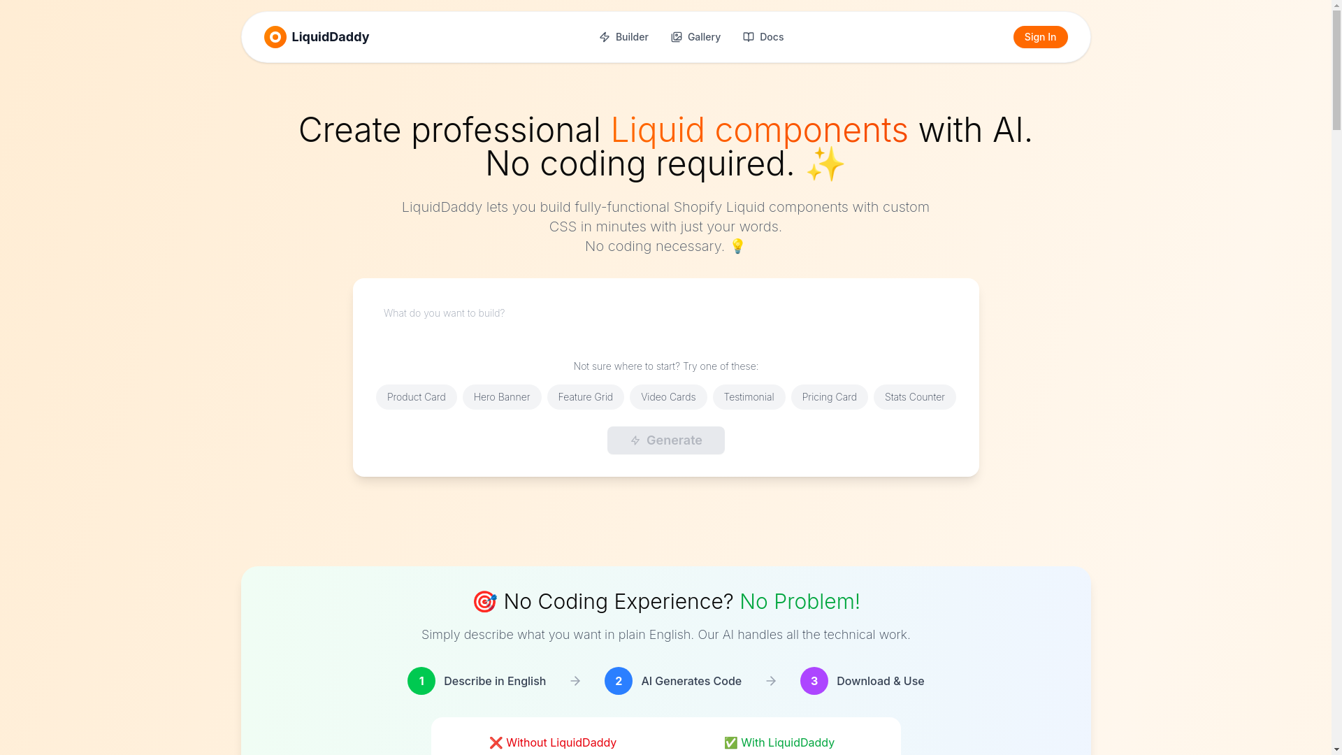 website screenshot of https://liquiddaddy.dev/
