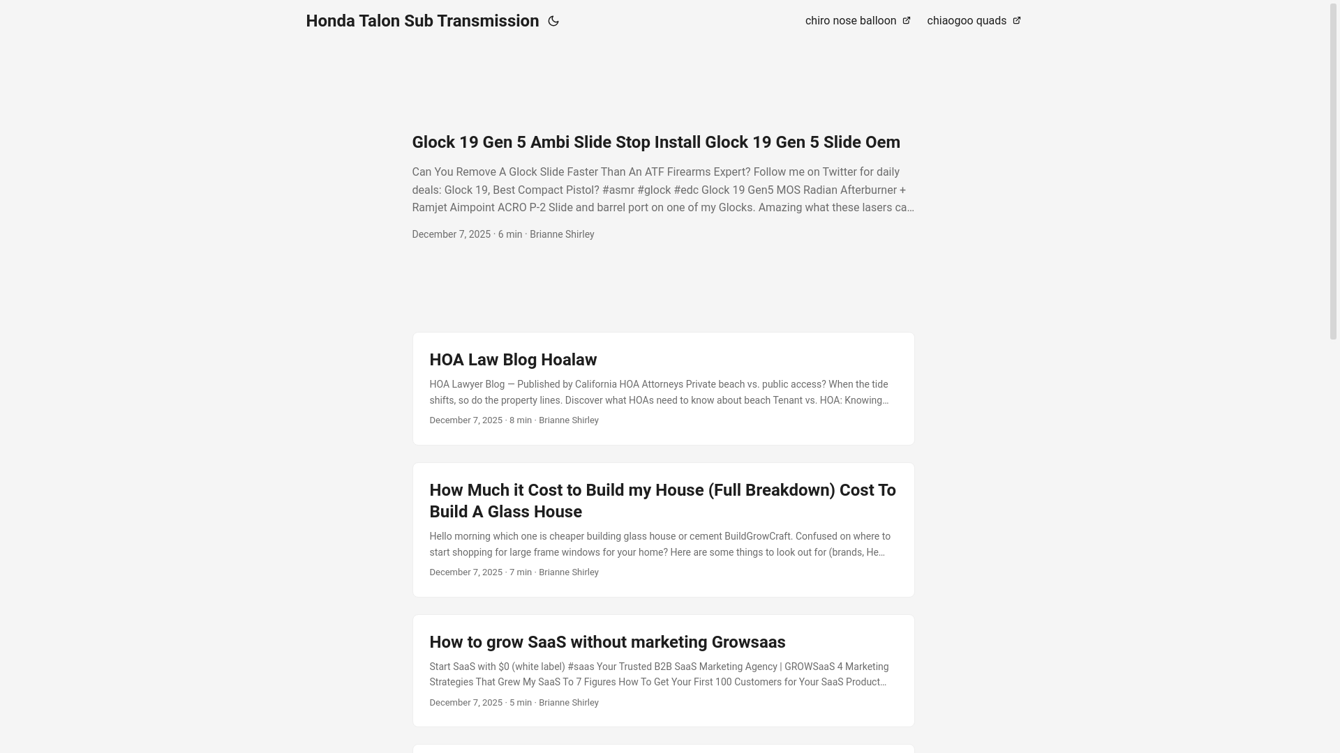 website screenshot of https://hondatalonsubtransmission.pages.dev/