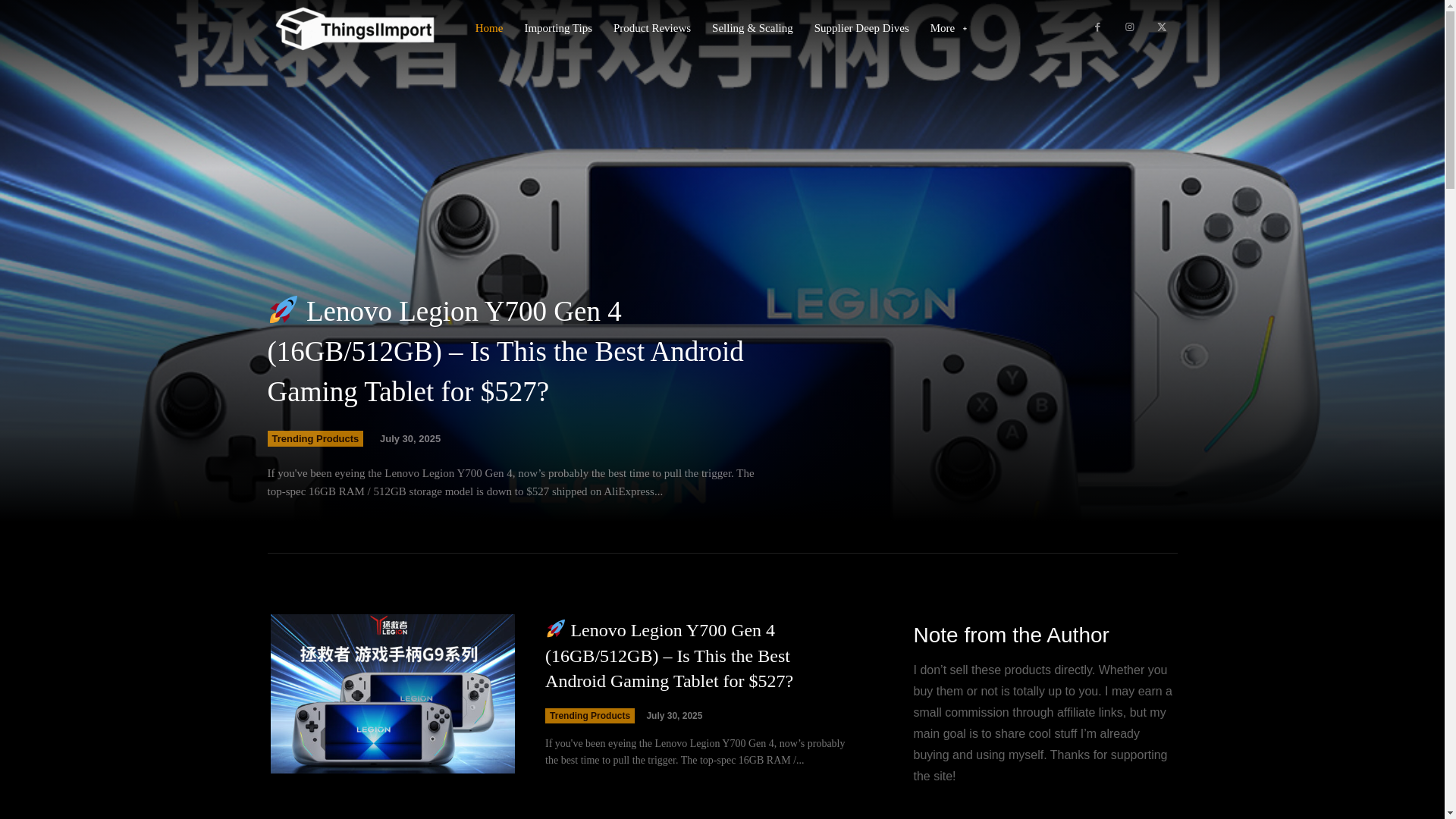 website screenshot of https://thingsiimport.com/
