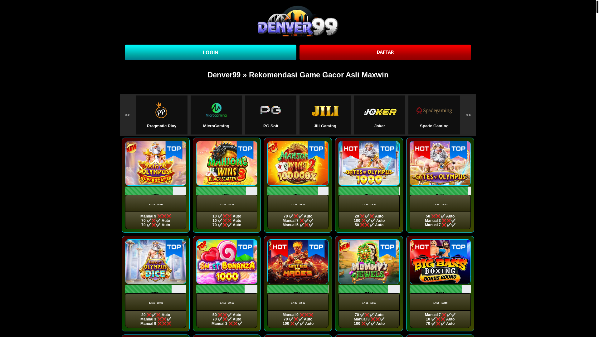 website screenshot of https://gamedenver99oke.com/