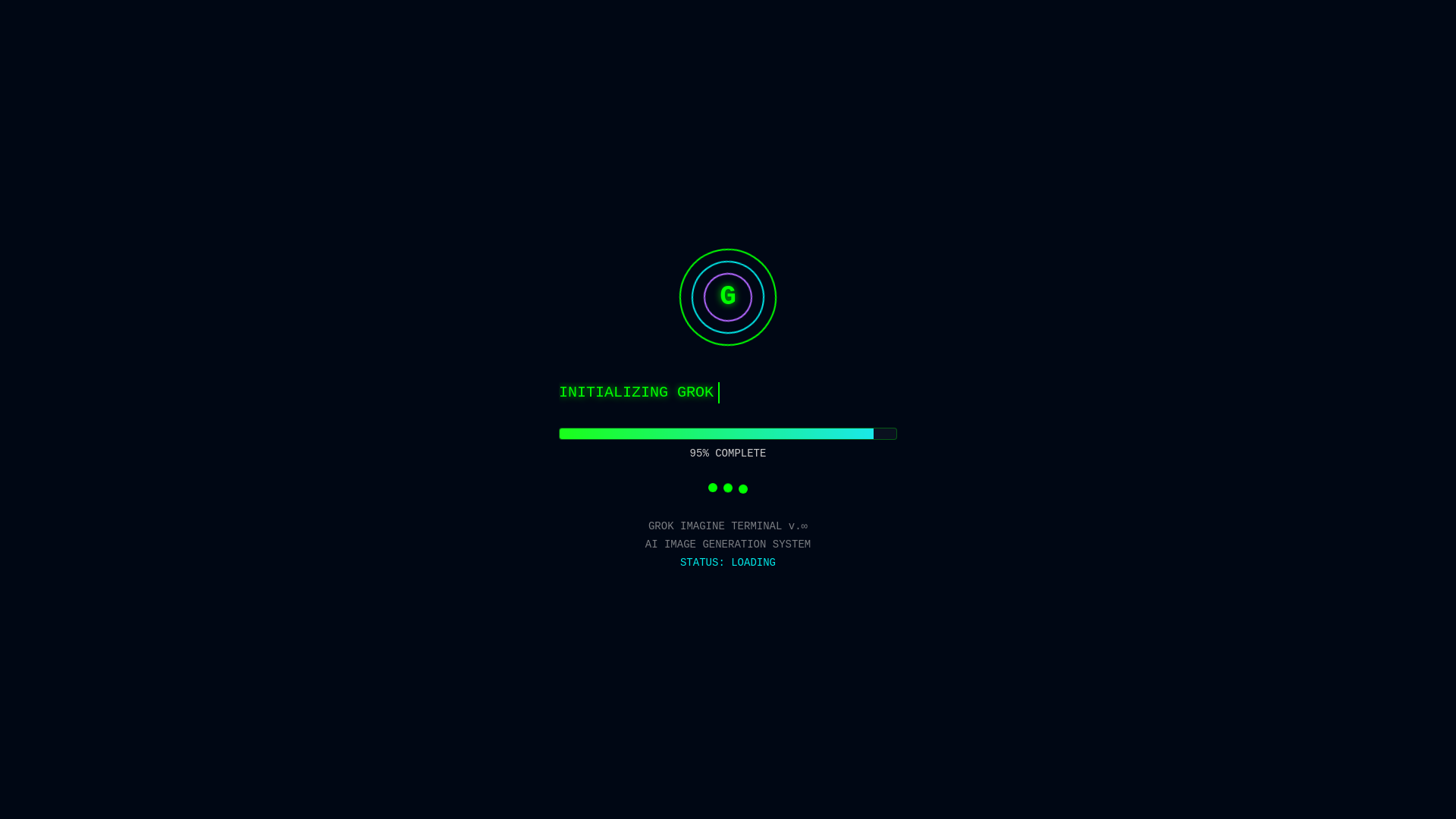 website screenshot of https://grokimagineterminal.fun/