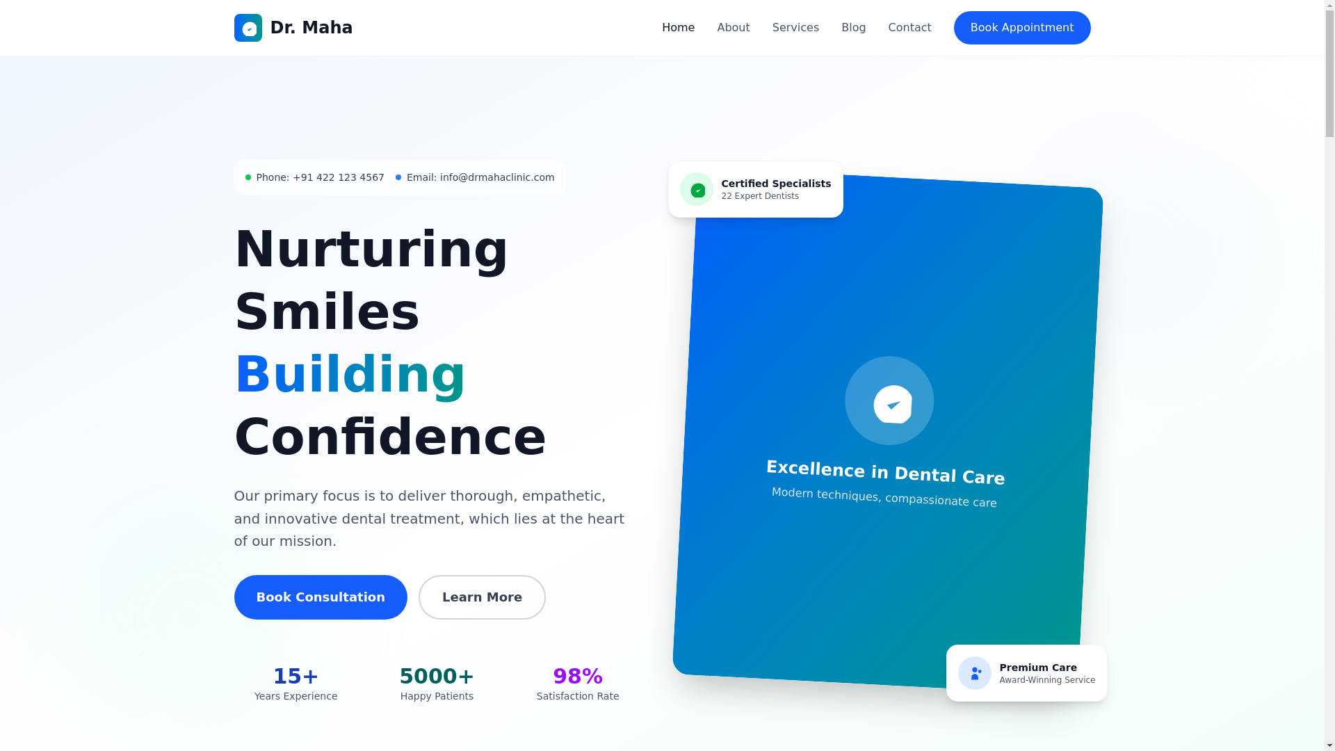 website screenshot of https://drmaha.pages.dev/