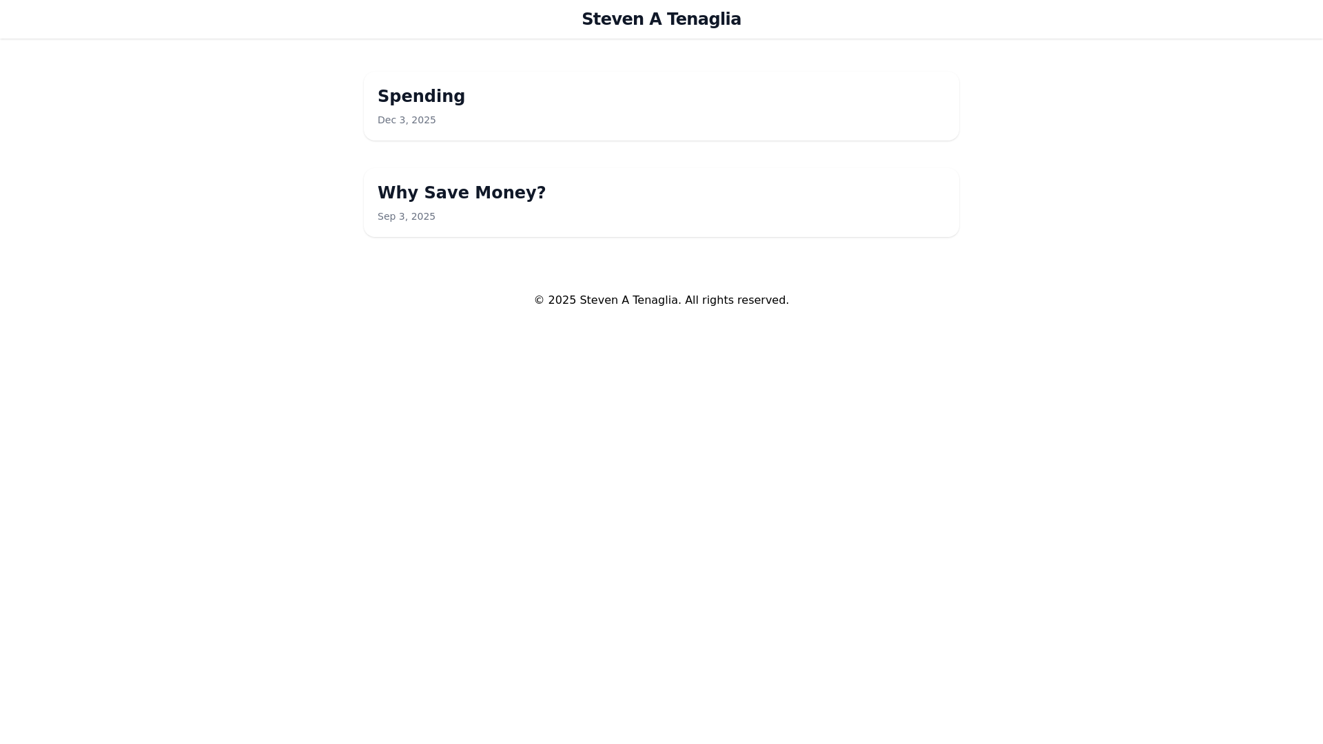 website screenshot of https://stevenatenaglia.com/