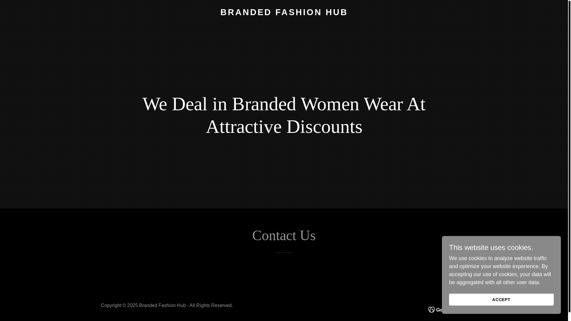 website screenshot of https://brandedfashionhub.co.in/