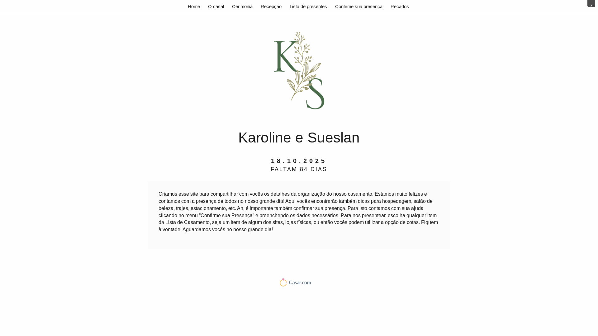 website screenshot of https://karolineesueslan.com.br/