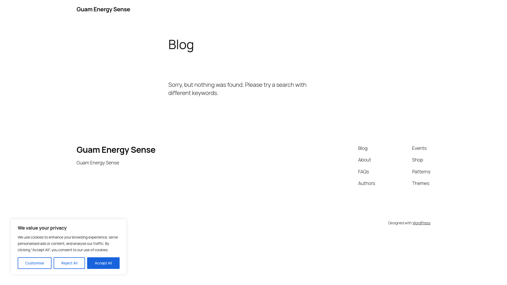 website screenshot of https://guamenergysense.com/