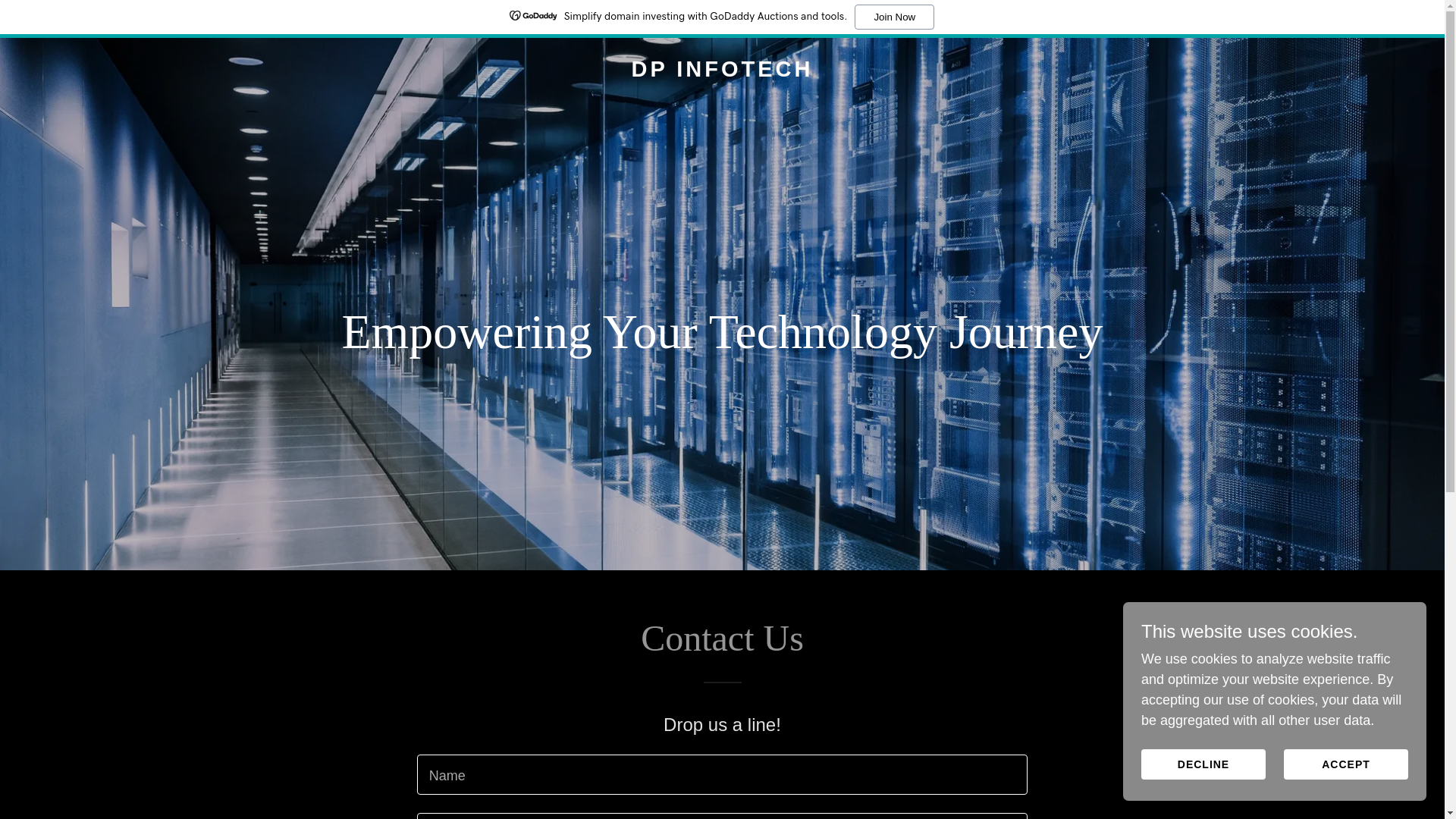 website screenshot of https://dpinfotech.co.uk/