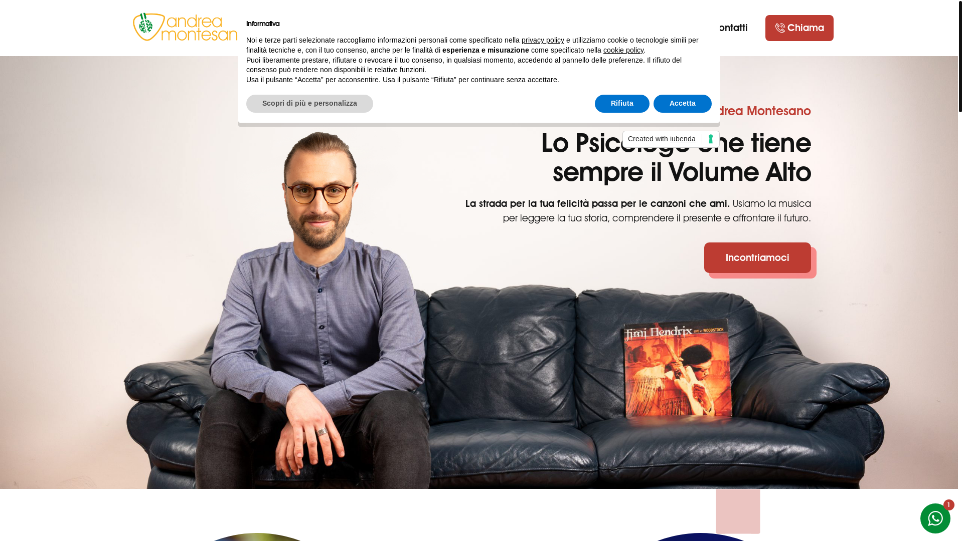 website screenshot of https://canzoniterapeutiche.it/