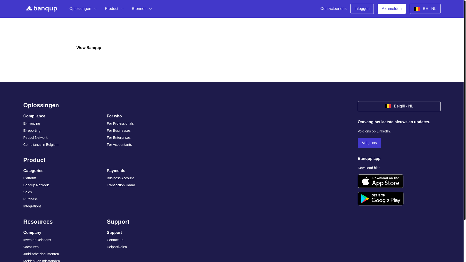 website screenshot of https://wowbankueup.be/