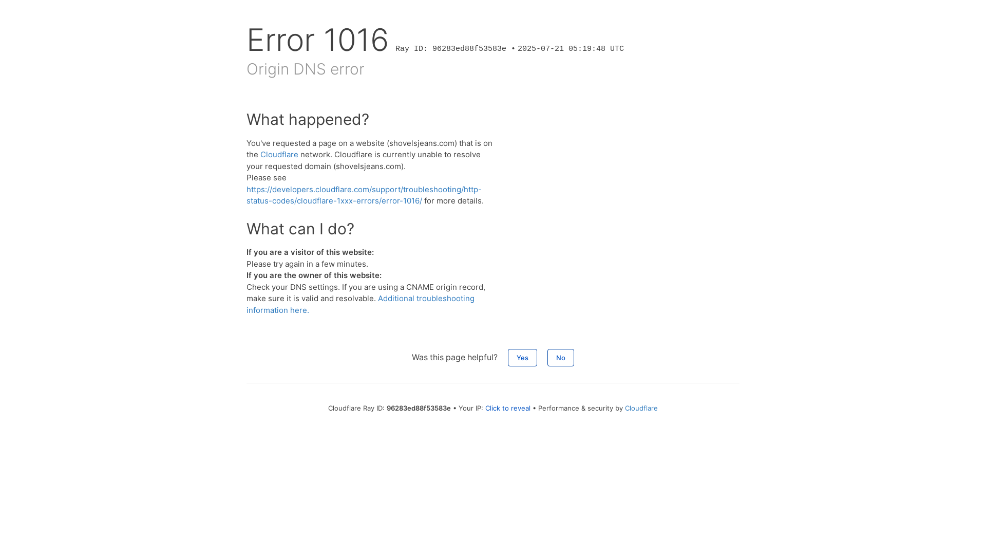 website screenshot of https://shovelsjeans.com/
