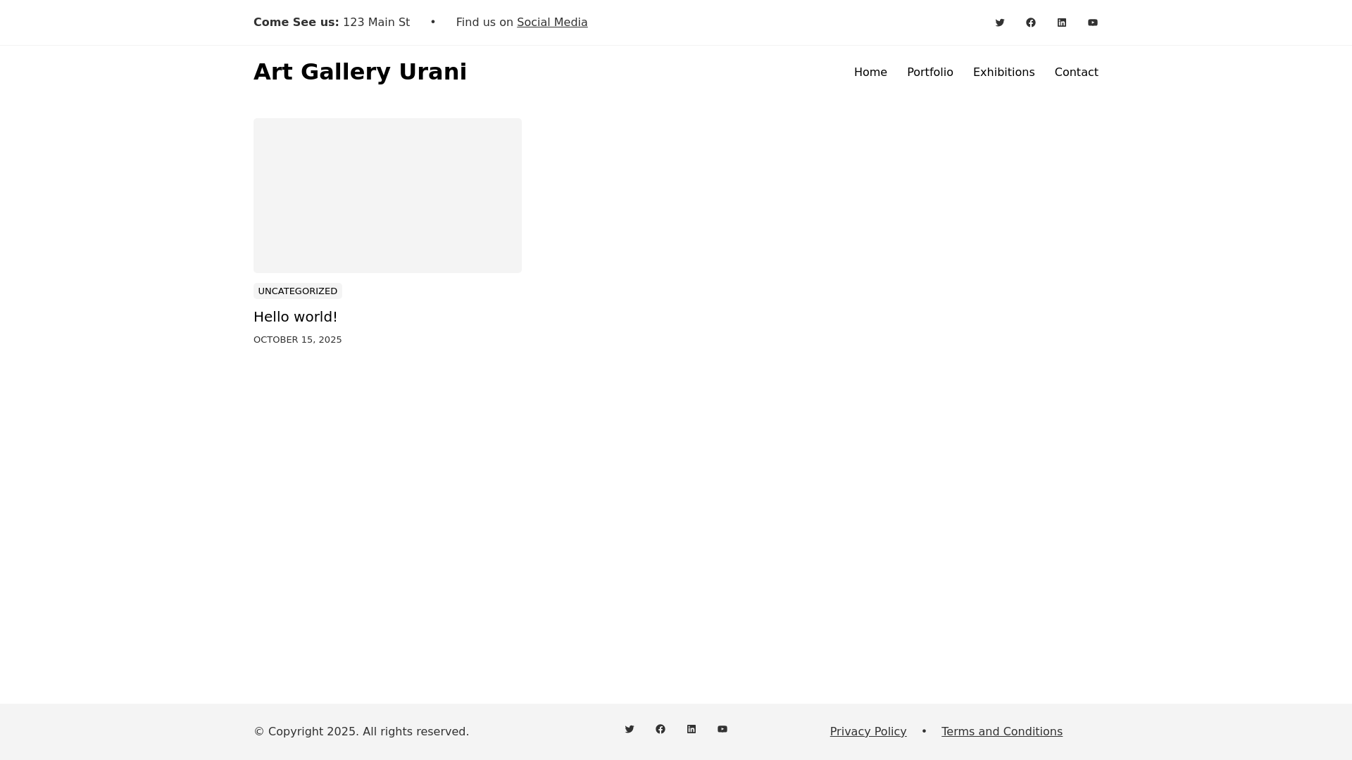 website screenshot of https://uraniartgallery.com/