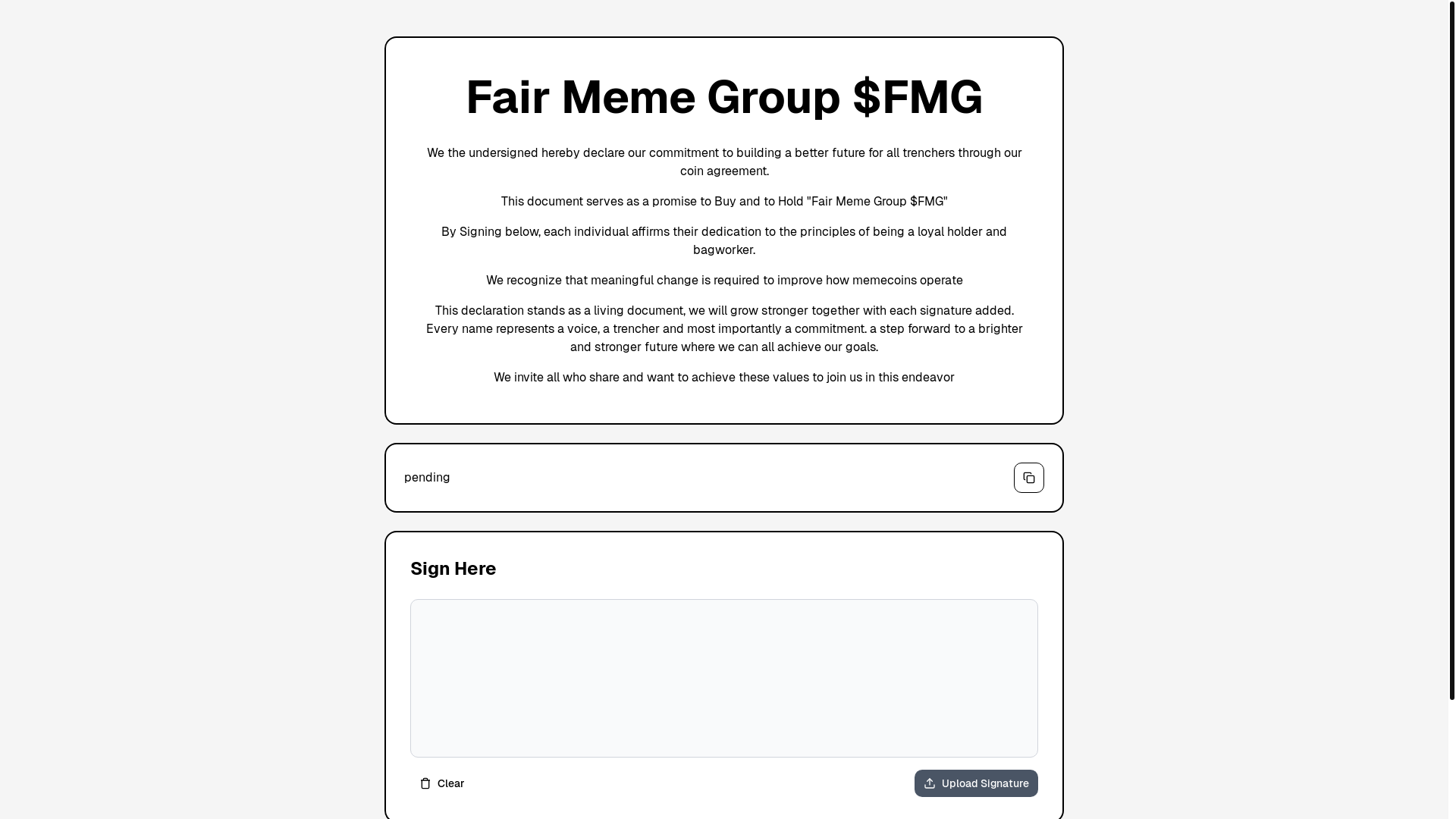 website screenshot of https://fairmemegroup.fun/