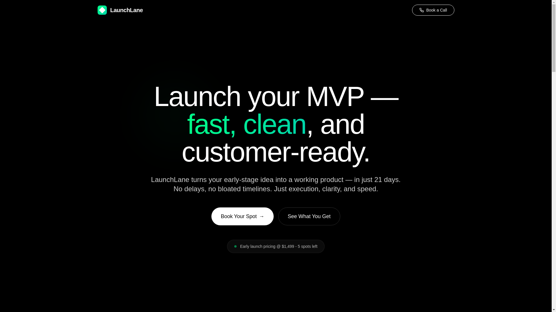 website screenshot of https://launchlane.dev/