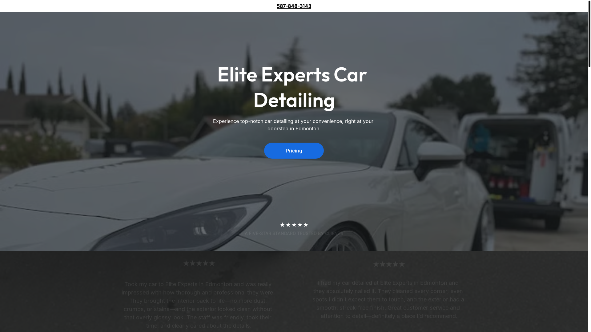 website screenshot of https://eliteexpertscardetailing.shop/