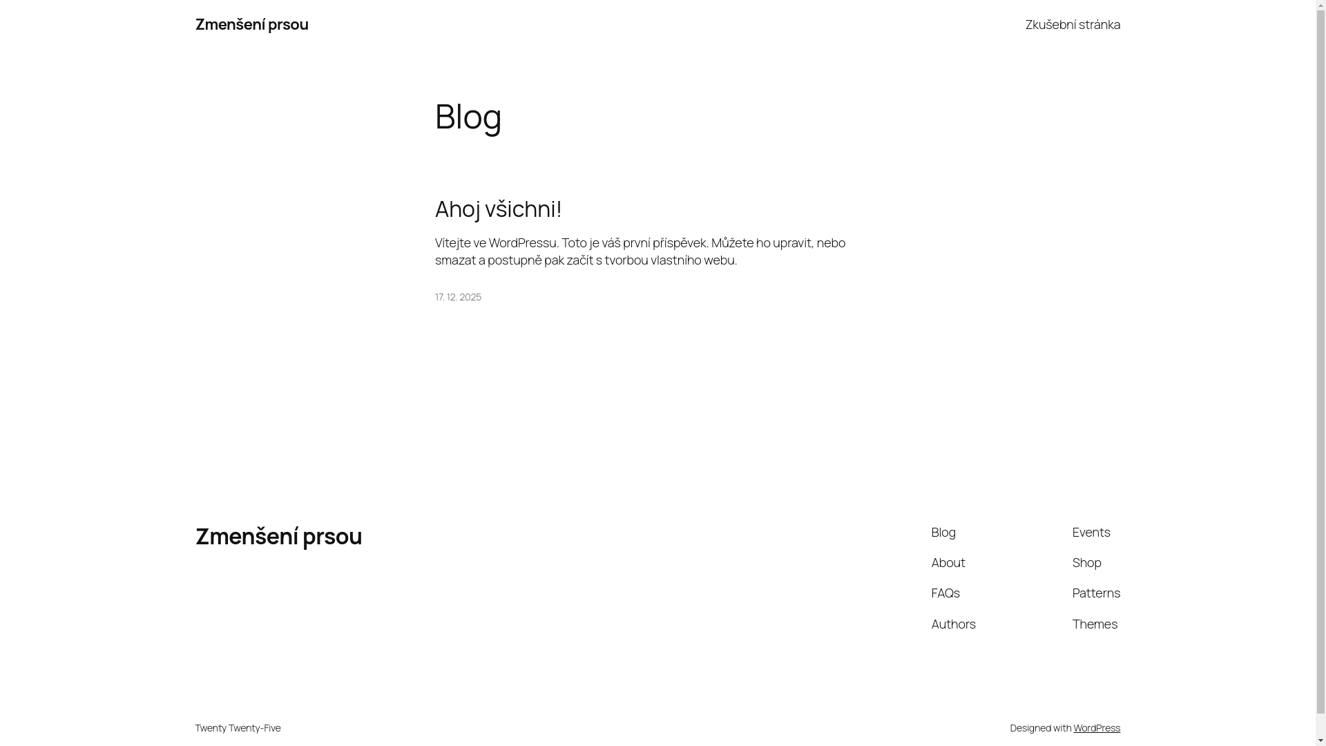 website screenshot of https://zmenseniprsou.cz/
