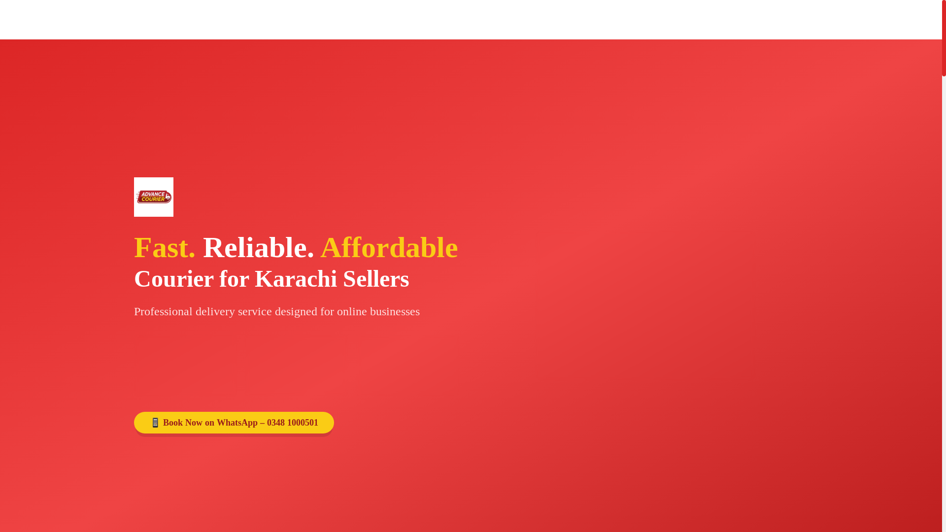 website screenshot of https://advancecourierz.com/