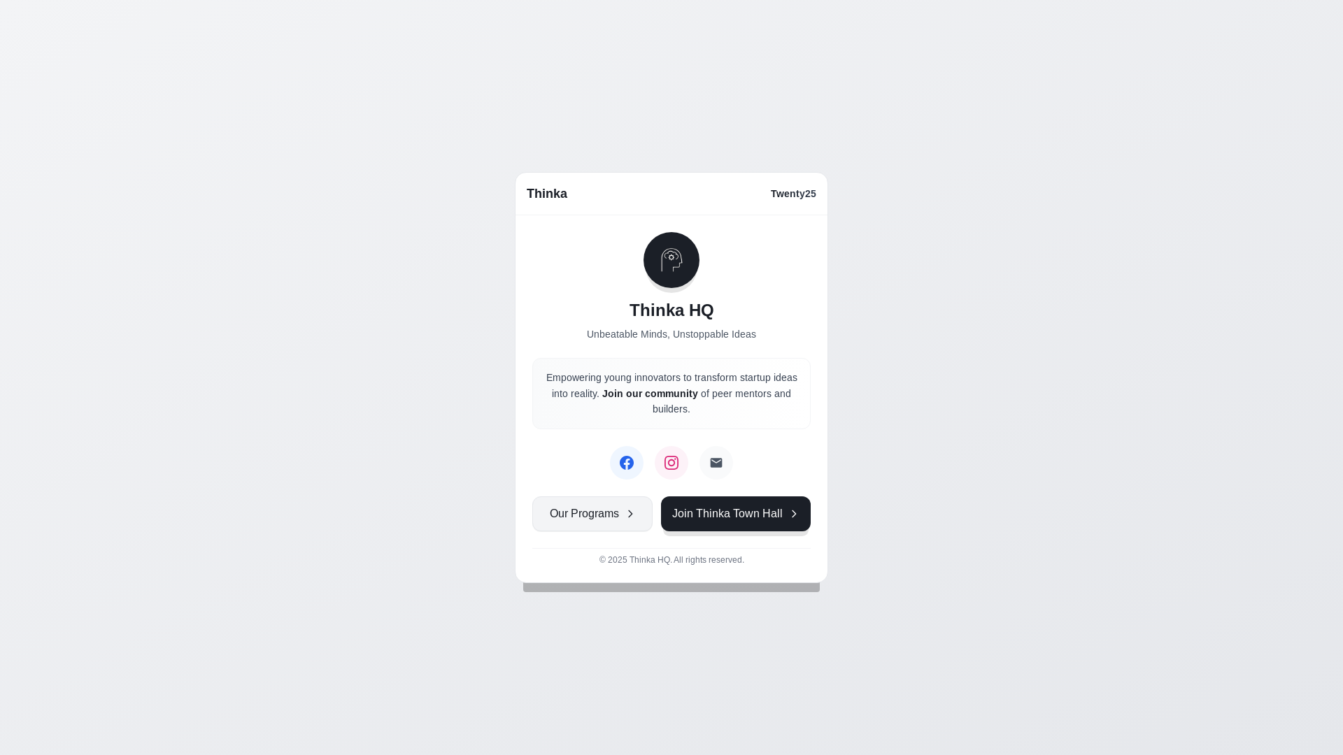 website screenshot of https://thinka-landing-page.pages.dev/