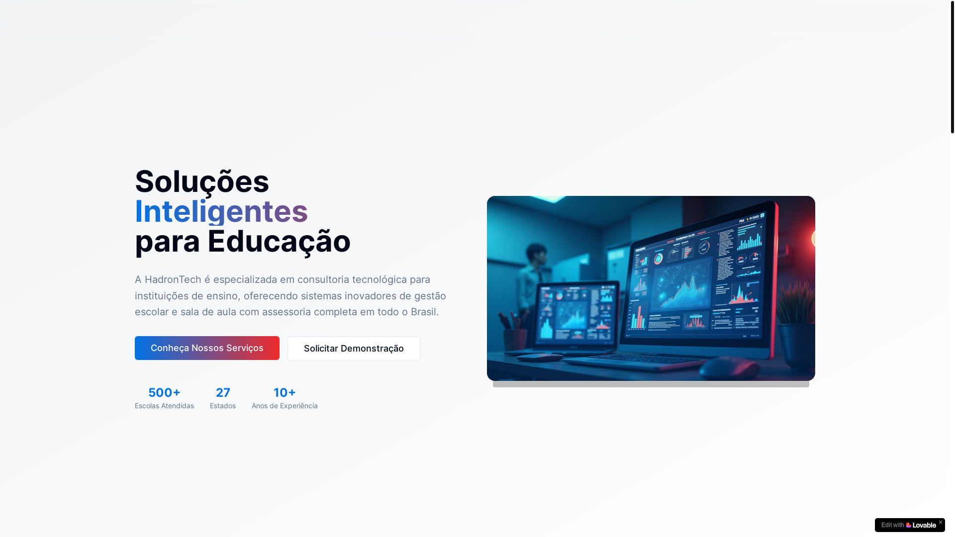 website screenshot of https://hadrontech.online/