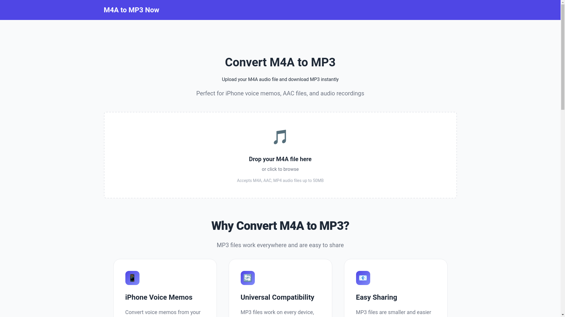 website screenshot of https://m4atomp3now.com/