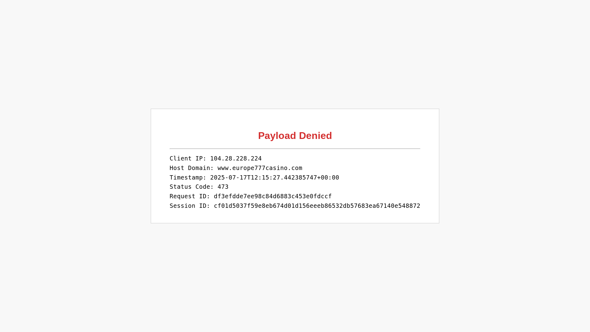 website screenshot of https://europe777casino.online/
