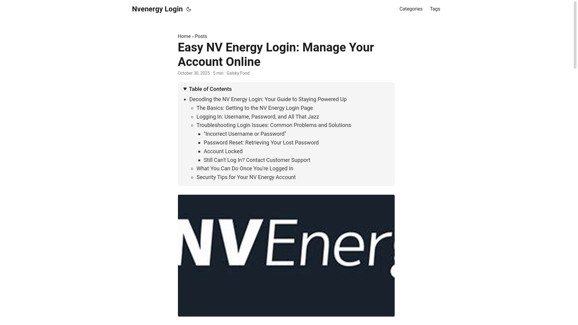 website screenshot of https://nvenergy-login.pages.dev/