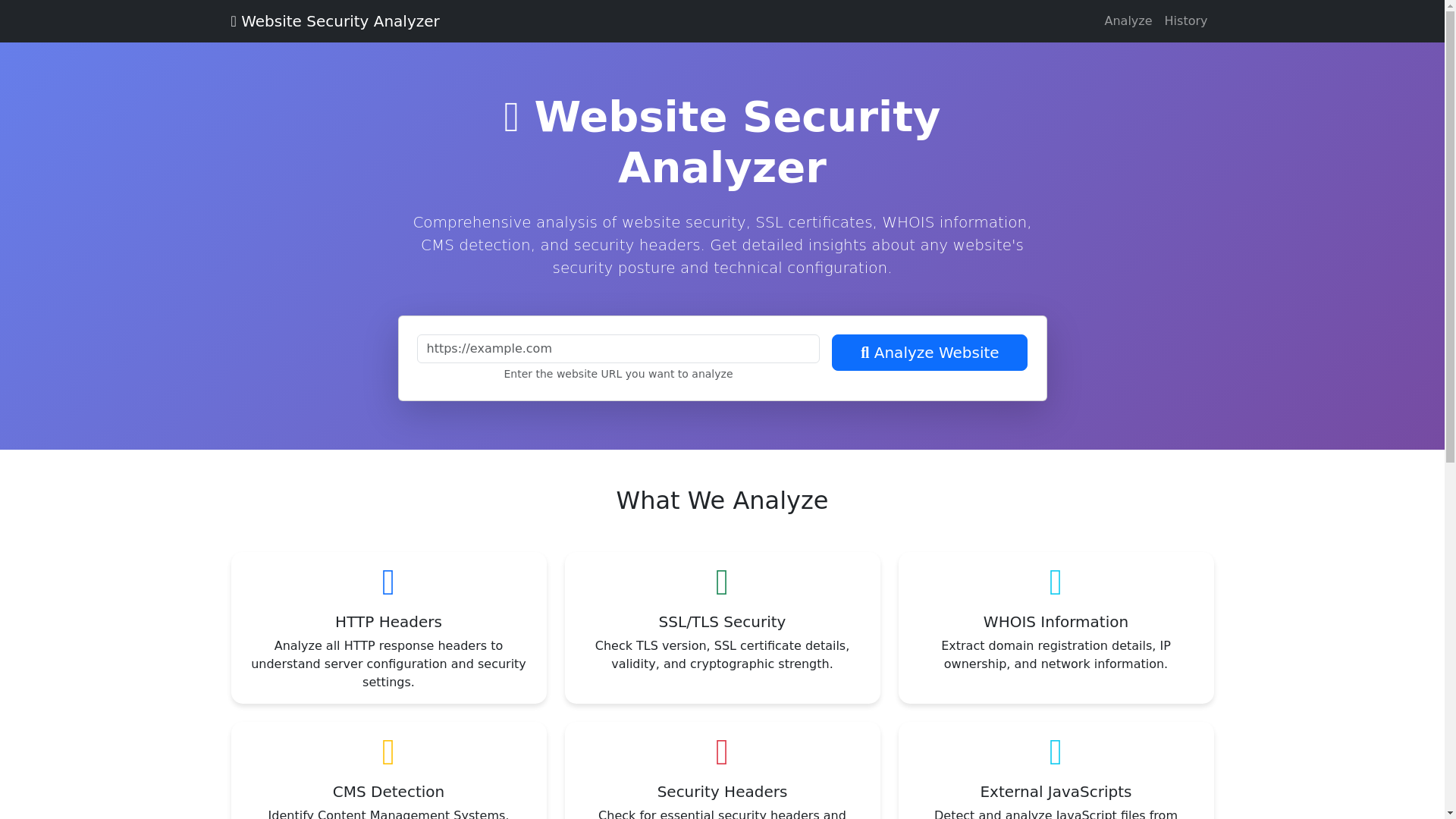 website screenshot of https://wpsecurityanalyzer.com/