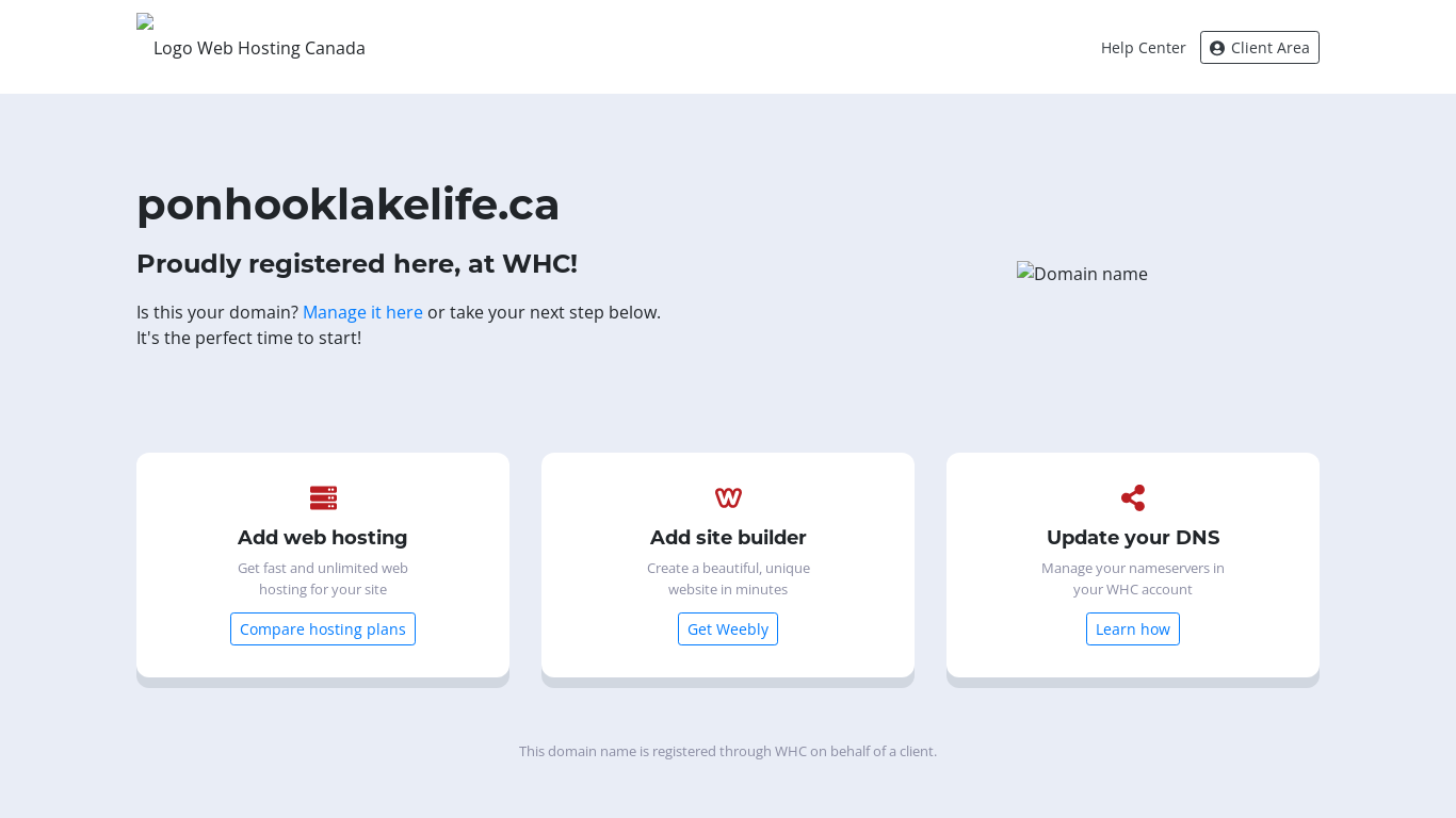 website screenshot of https://ponhooklakelife.ca/