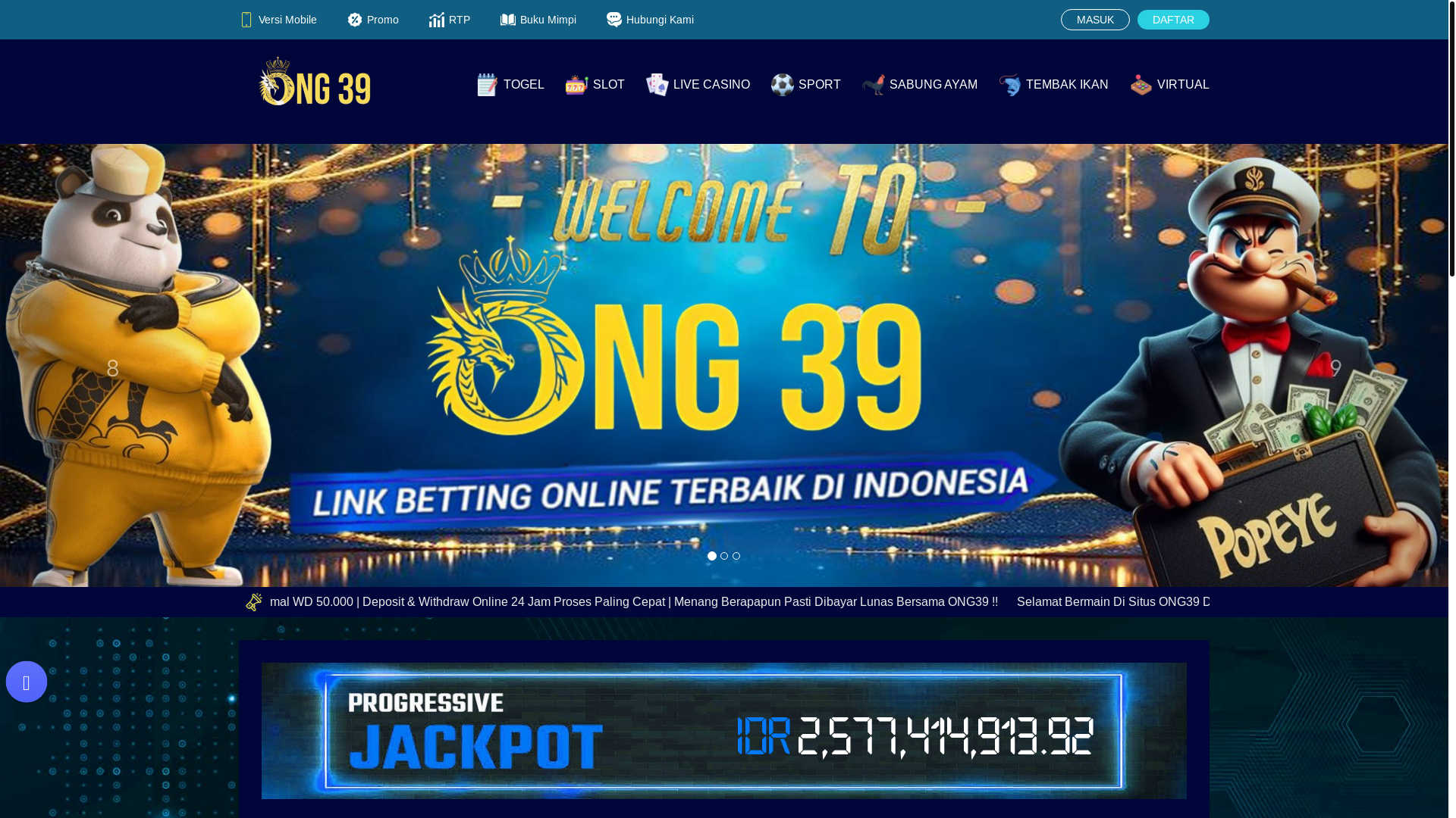 website screenshot of https://ong39luck.org/