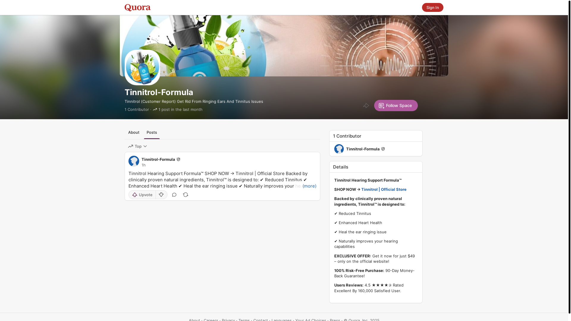 website screenshot of https://tinnitrolformula.quora.com/