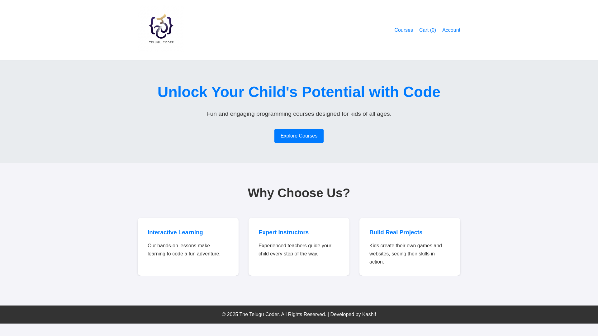 website screenshot of https://telugucoder.pages.dev/