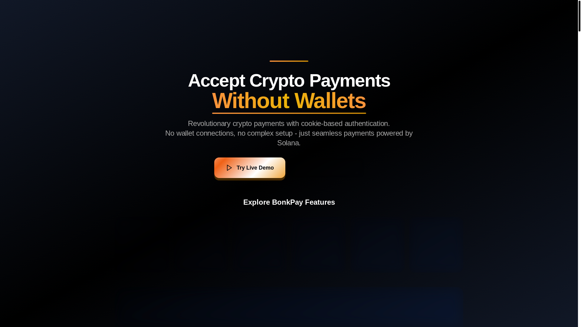 website screenshot of https://bonkpay.tech/