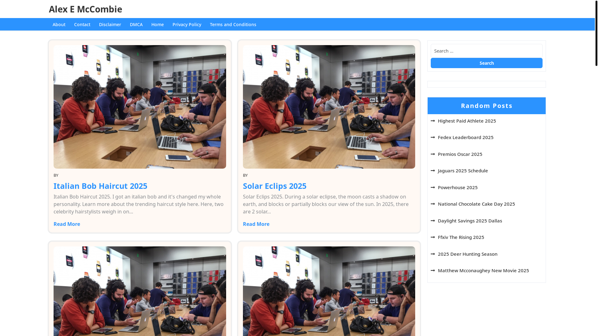 website screenshot of https://alexemccombie.pages.dev/