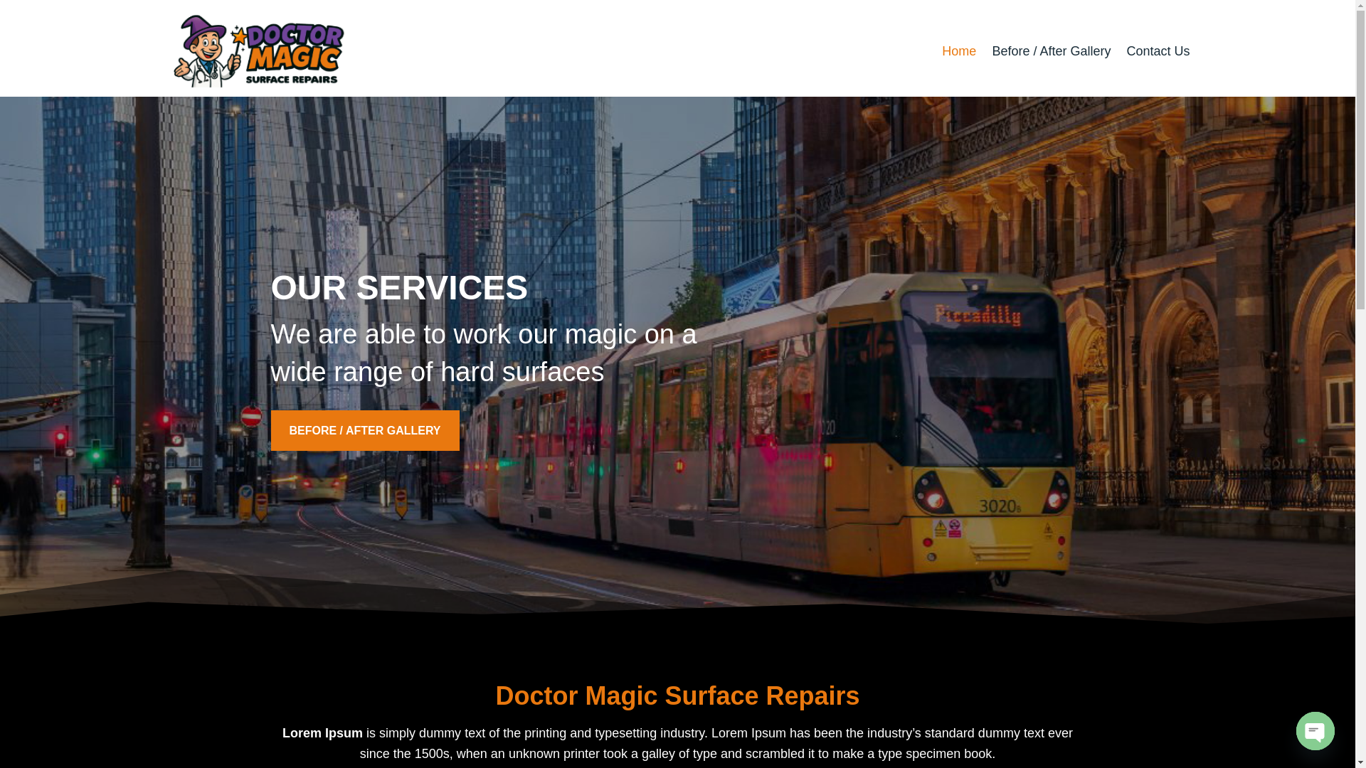 website screenshot of https://doctormagicsurfacerepairs.co.uk/