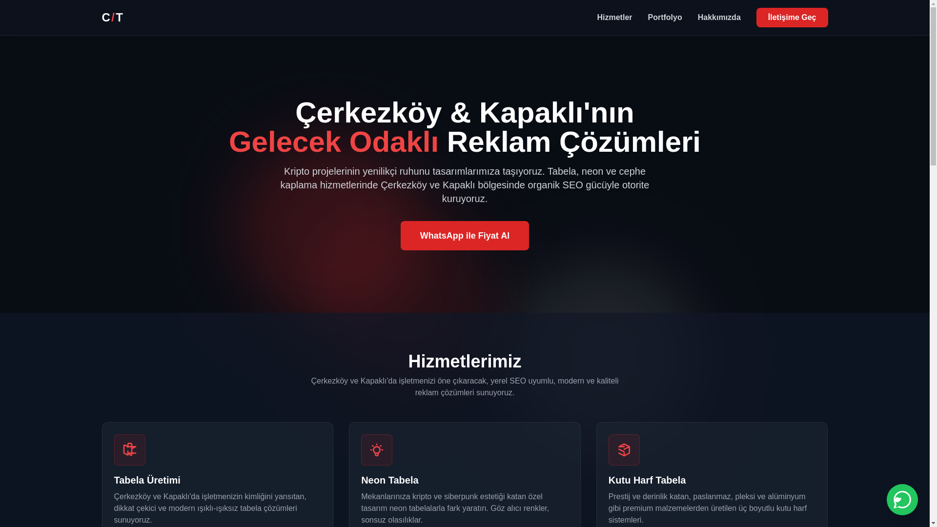 website screenshot of https://cerkezkoytabela.com.tr/