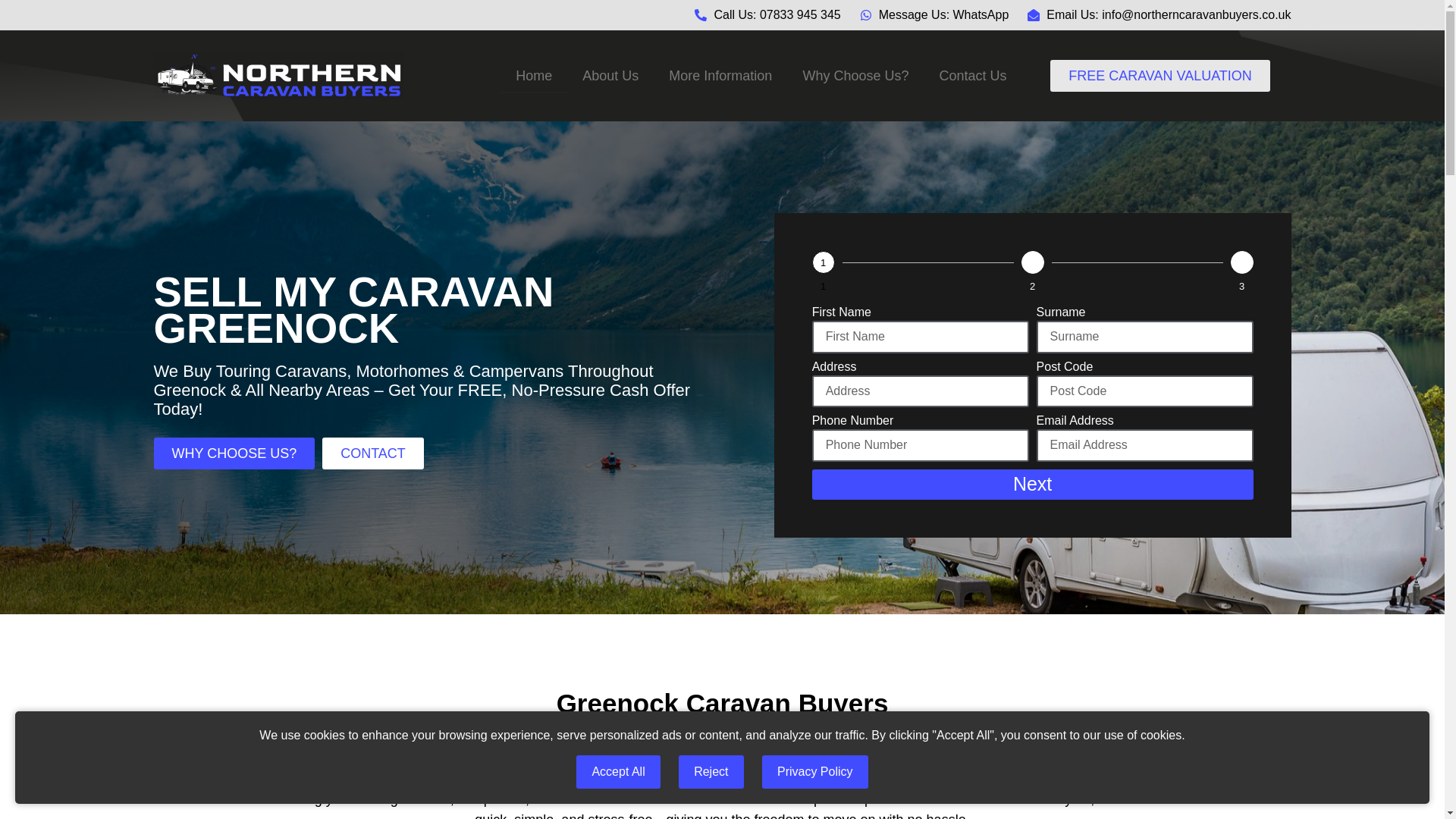 website screenshot of https://sellmycaravangreenock.co.uk/