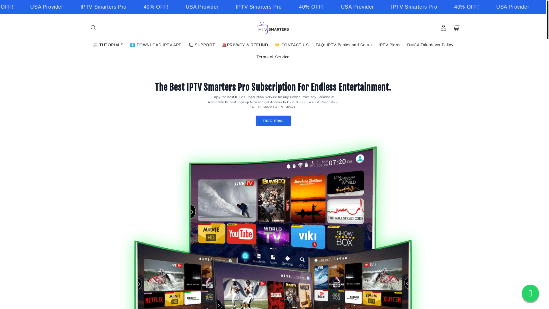 website screenshot of https://bestiptvsmarterspro.store/