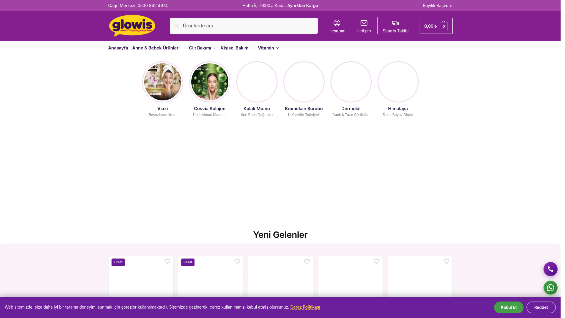 website screenshot of https://glowis.com.tr/
