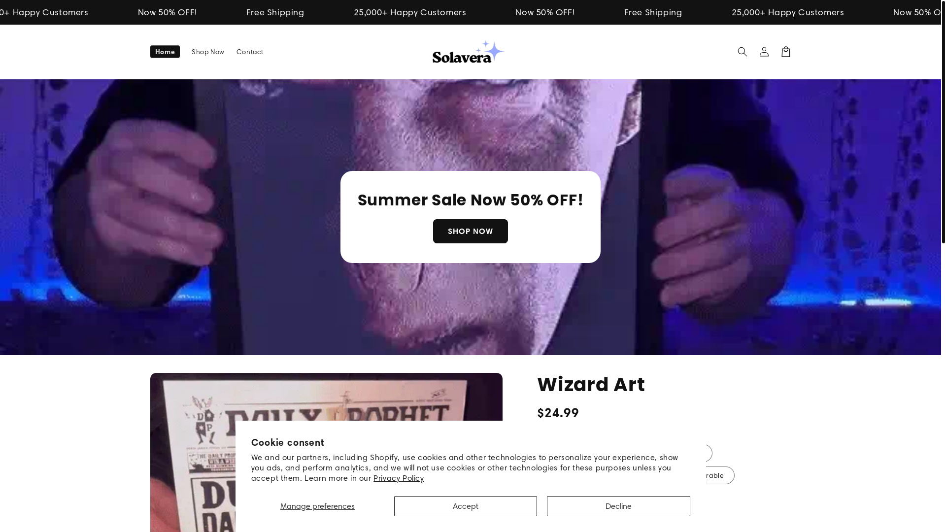 website screenshot of https://solaveraco.com/