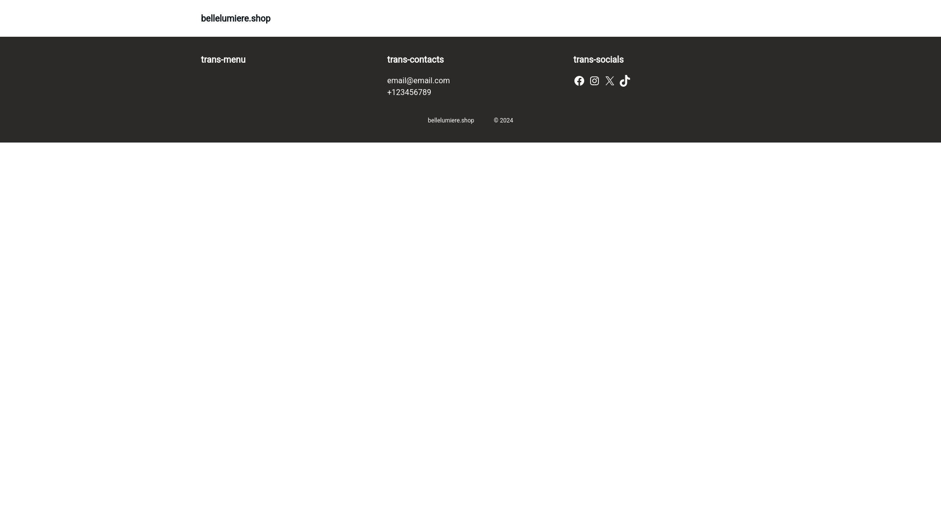 website screenshot of https://bellelumiere.shop/