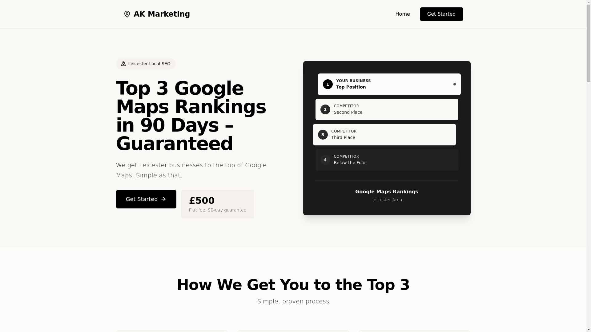 website screenshot of https://akmarketingseo.co.uk/