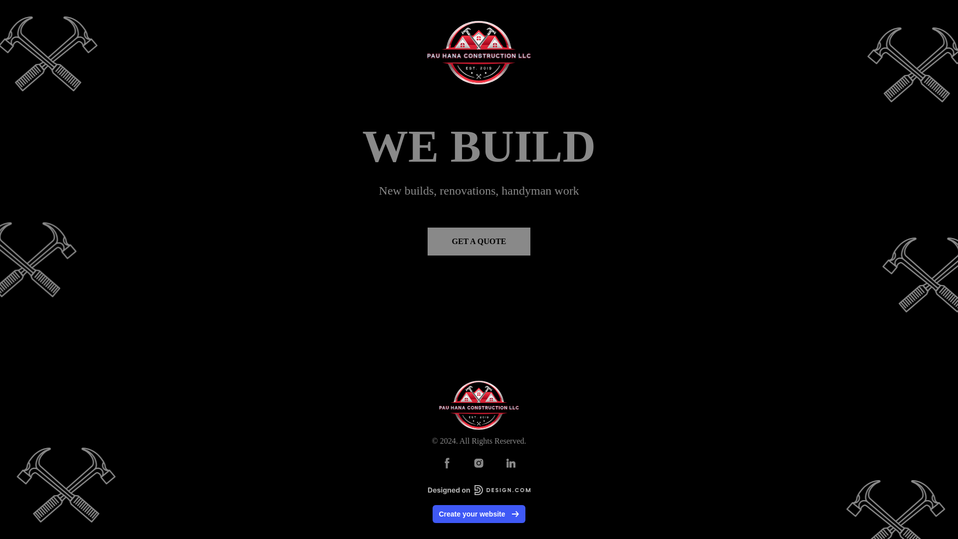 website screenshot of https://pauhanaconstruction.com/