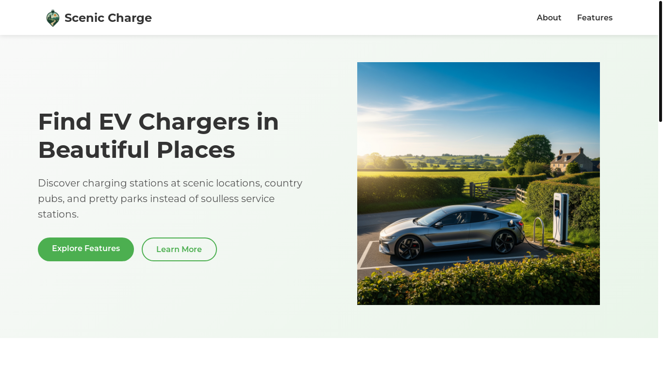 website screenshot of https://sceniccharge.com/