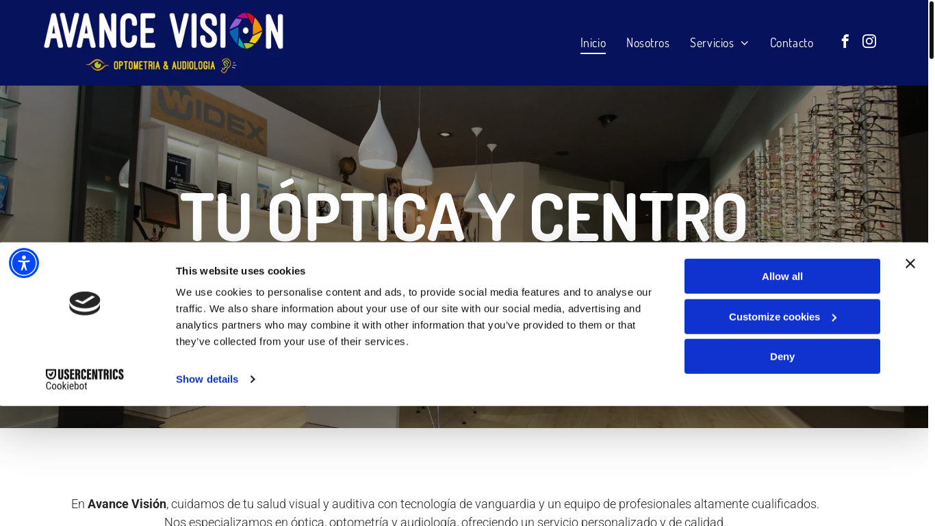 website screenshot of https://avancevision.es/
