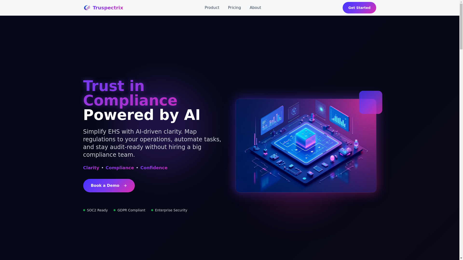 website screenshot of https://truspectrix.com/