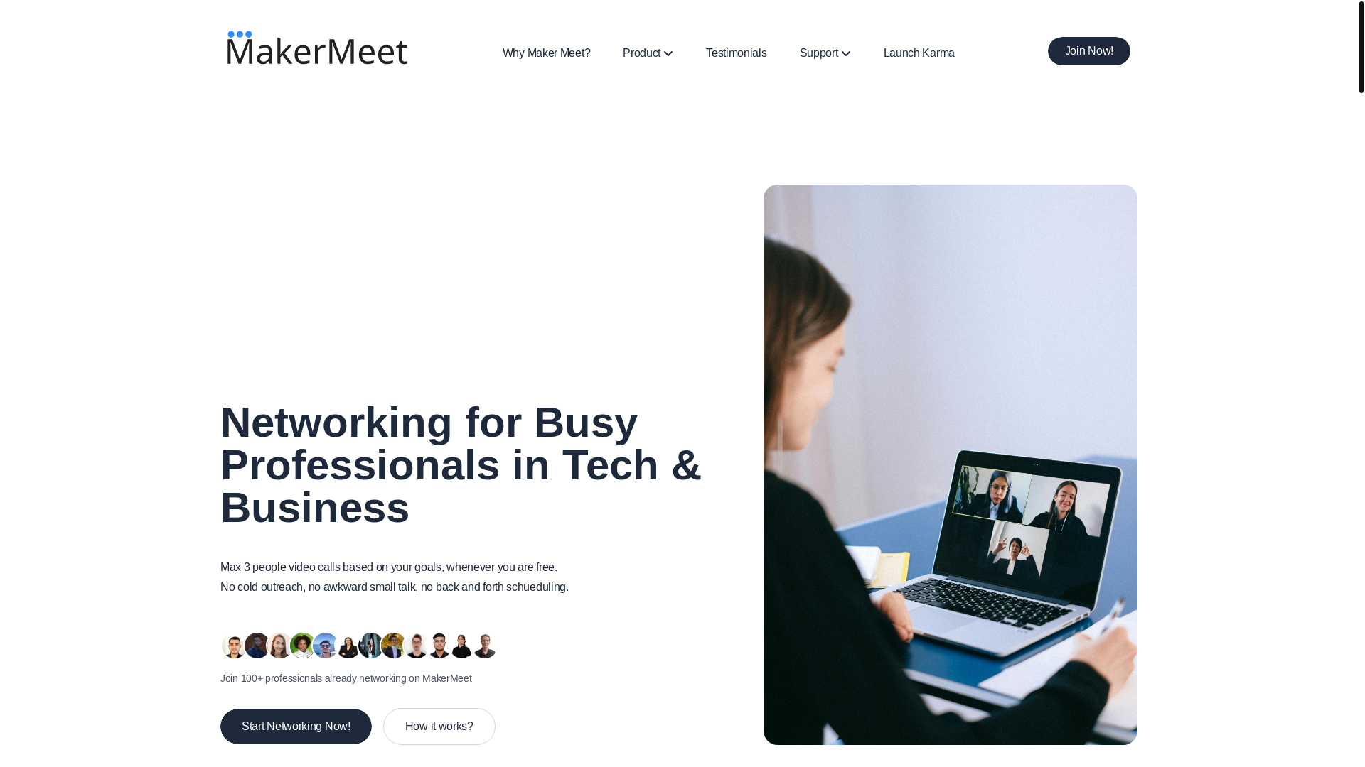 website screenshot of https://makermeet-landing.pages.dev/