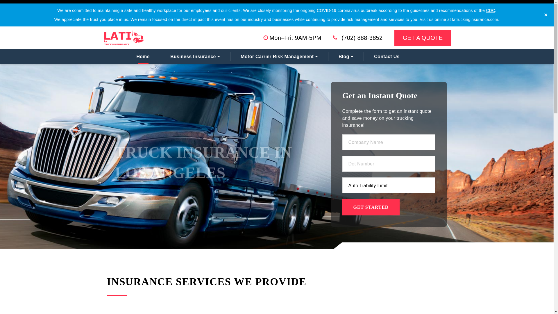 website screenshot of https://latruckinginsurance.pages.dev/