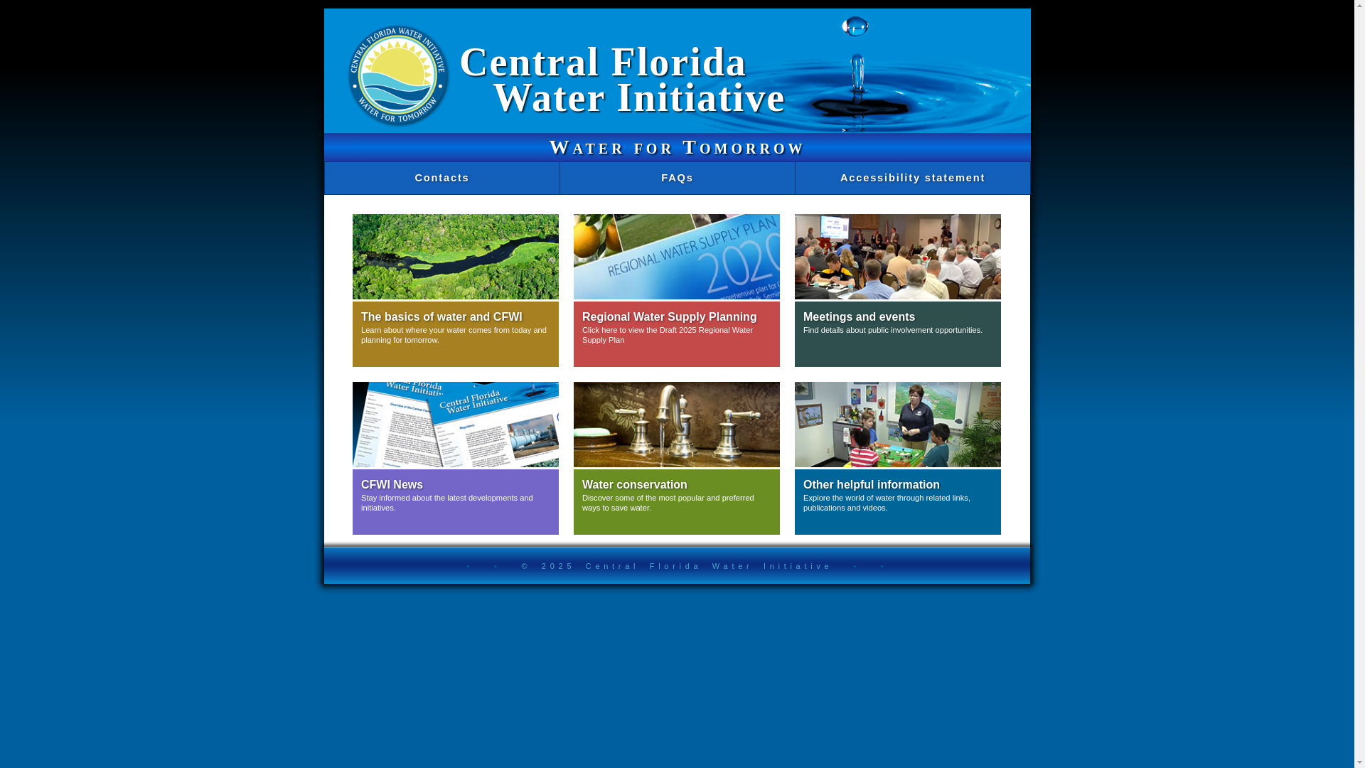 website screenshot of https://www.cfwiwater.com