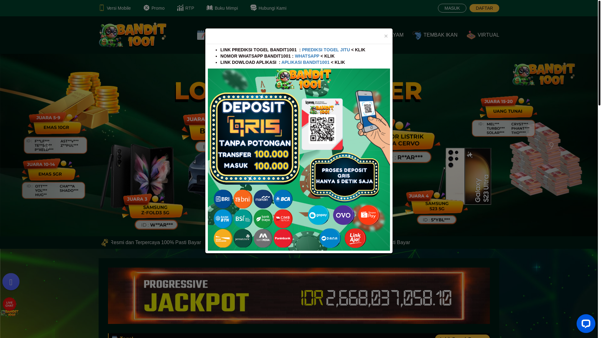 website screenshot of https://webbandit1001.xyz/