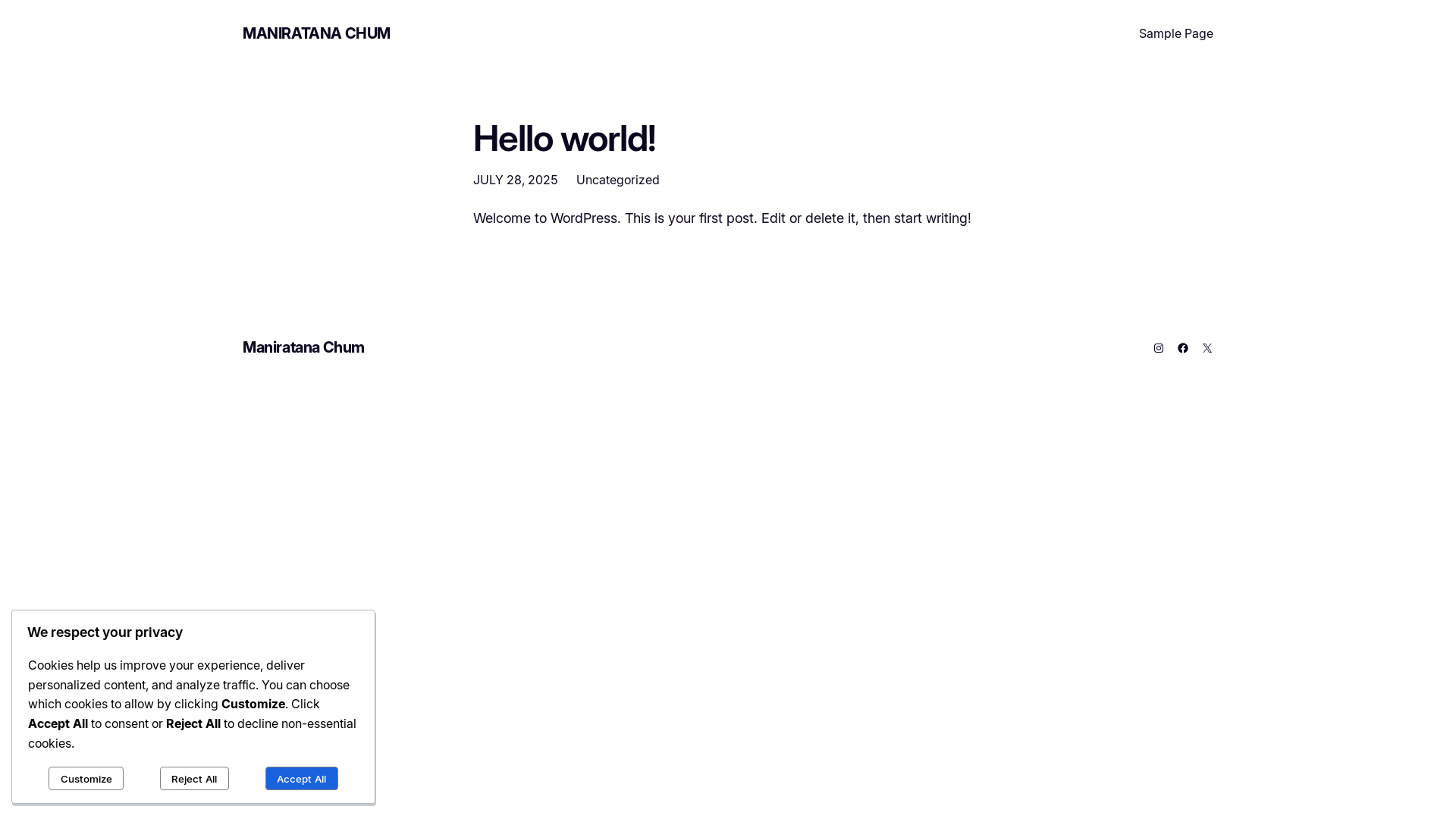 website screenshot of https://maniratana.com/